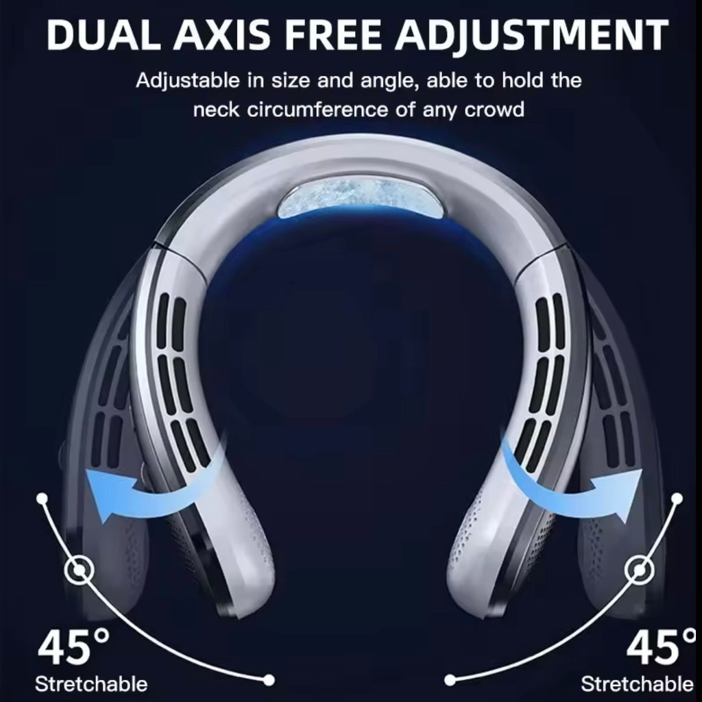 Wearable Bladeless Neck Fan | Hands-Free USB Rechargeable Headphone-Design Cooling Fan for Running & Travel