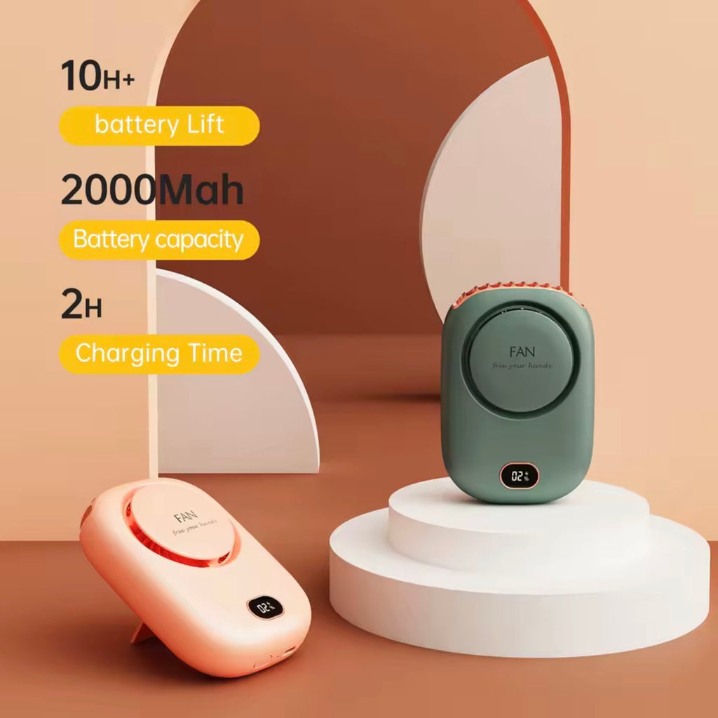 Mini Hands-Free Wearable Waist Fan | Portable Shirt Clip & Neck Fan for Outdoor Work & Construction