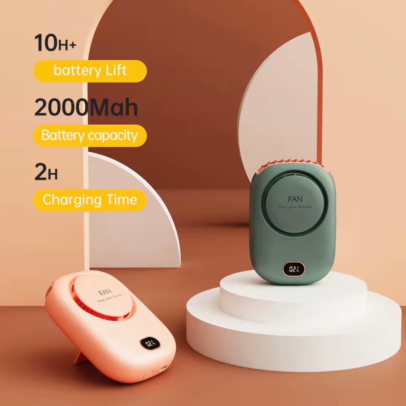 Mini Hands-Free Wearable Waist Fan | Portable Shirt Clip & Neck Fan for Outdoor Work & Construction