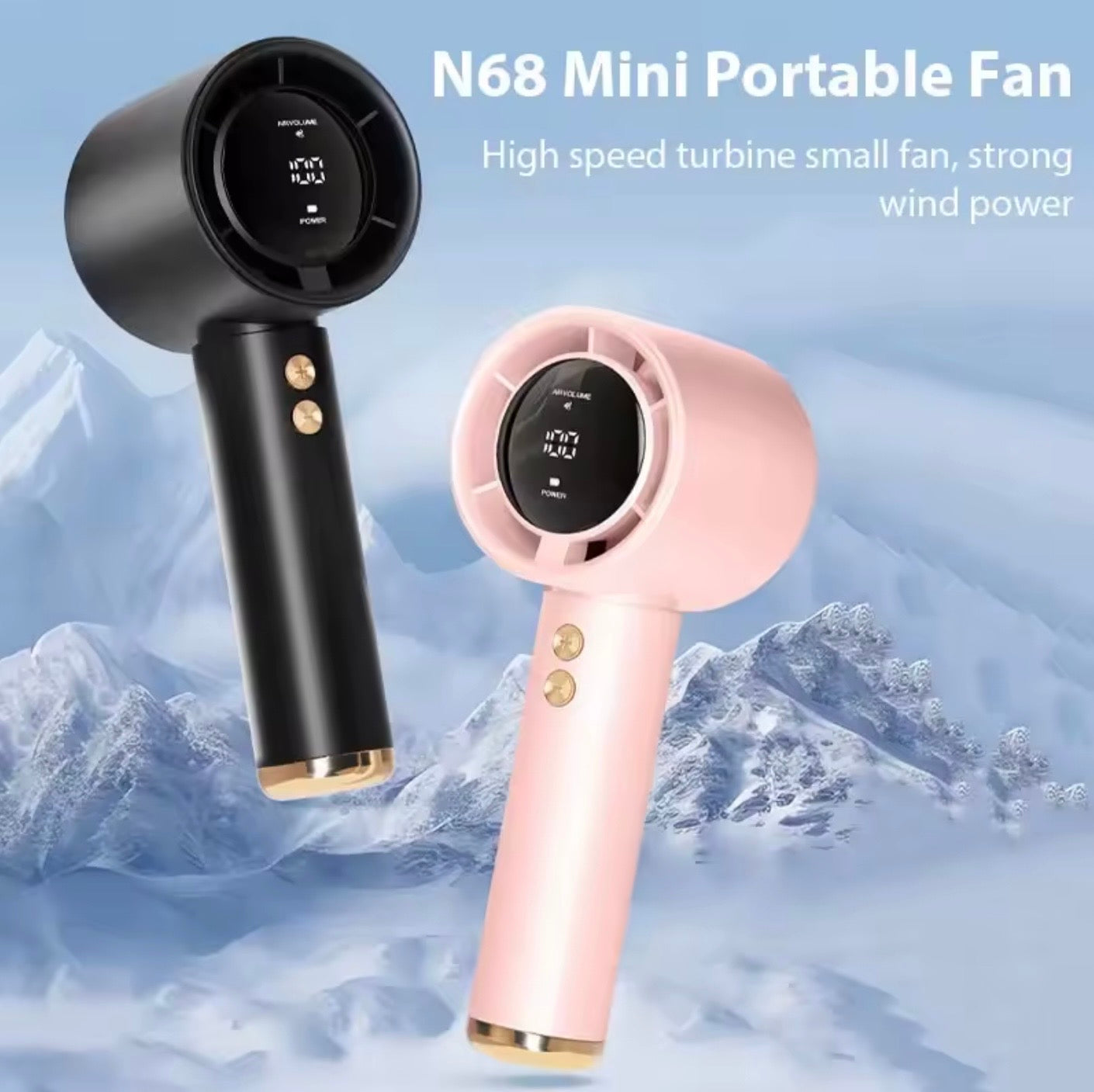 High-Speed Portable Turbo Handheld Fan | 100-Speed Adjustable Jet Fan Air Cooler for Extreme Heat Relief