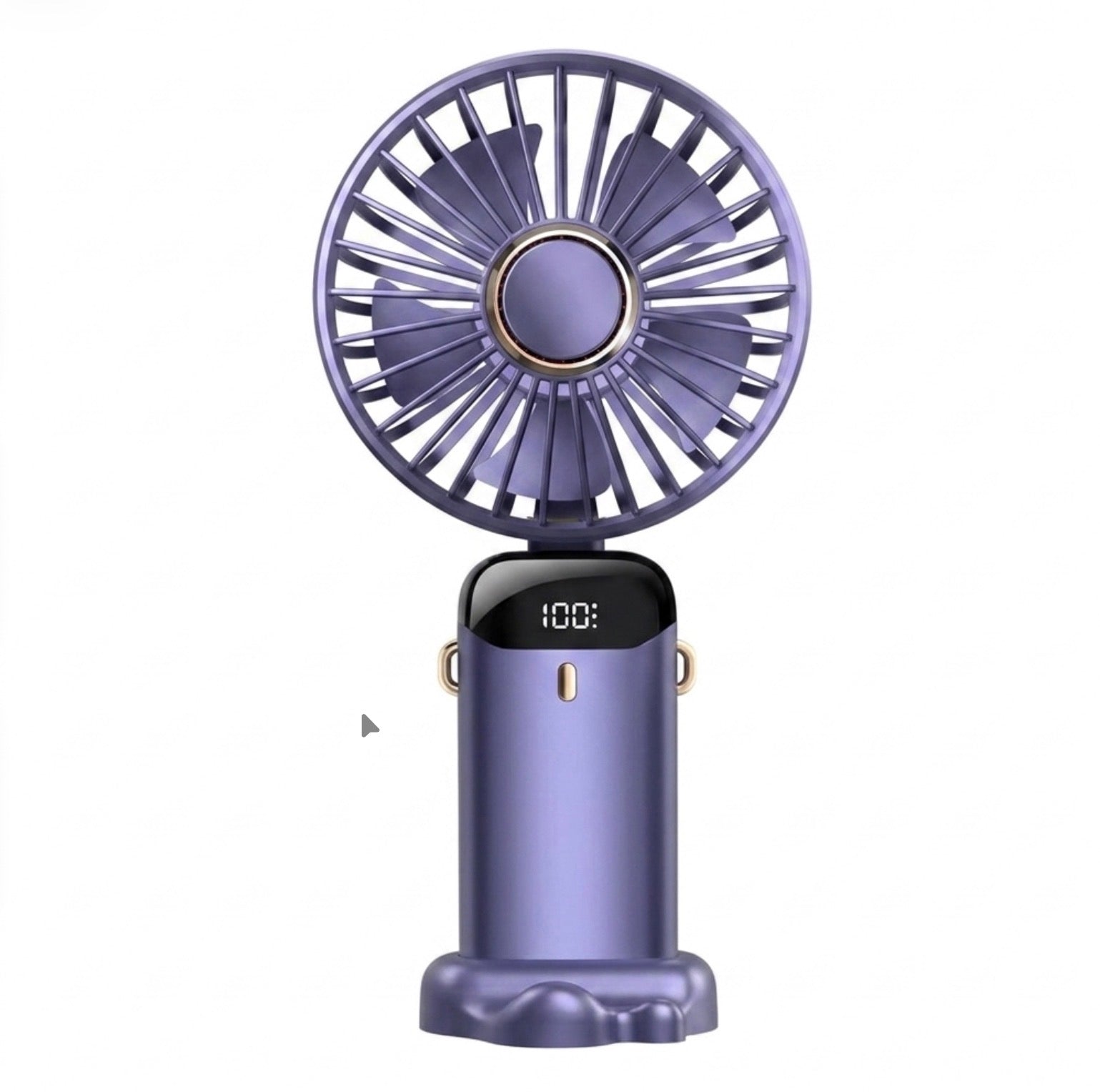 5-Speed Foldable Handheld Fan with LED Screen | 1800mAh USB Rechargeable Fan & Built-In Desk Phone Stand