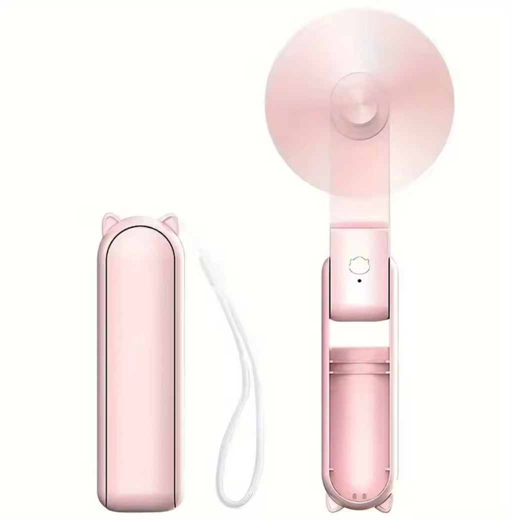3-Speed Foldable Mini Handheld Fan | USB Rechargeable Portable Pocket Fan for Commuting & Travel