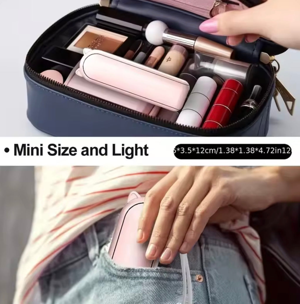 3-Speed Foldable Mini Handheld Fan | USB Rechargeable Portable Pocket Fan for Commuting & Travel
