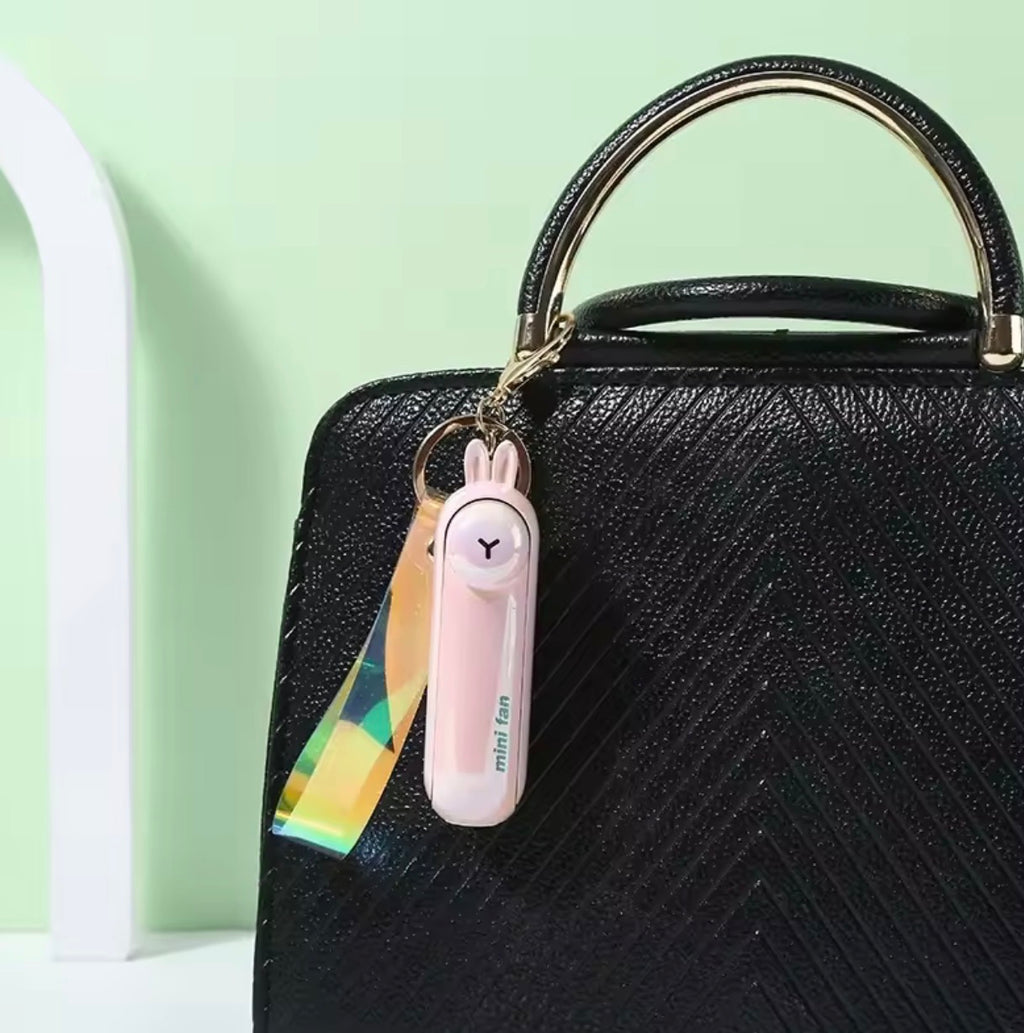 Cute Mini Foldable Handheld Fan | USB Rechargeable Battery-Powered Pocket Fan for Makeup & Travel