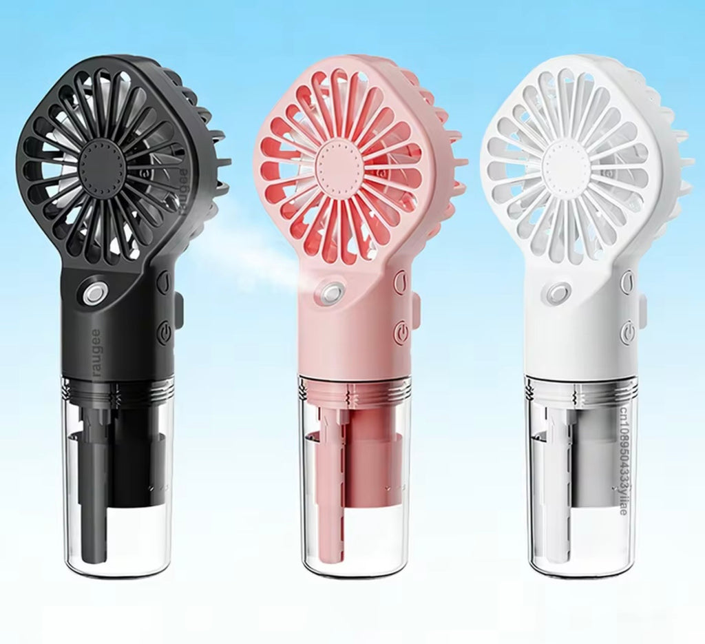 4-Speed Portable Water Misting Fan | Mini Handheld USB Rechargeable Cooling Spray Fan for Hot Summer Days