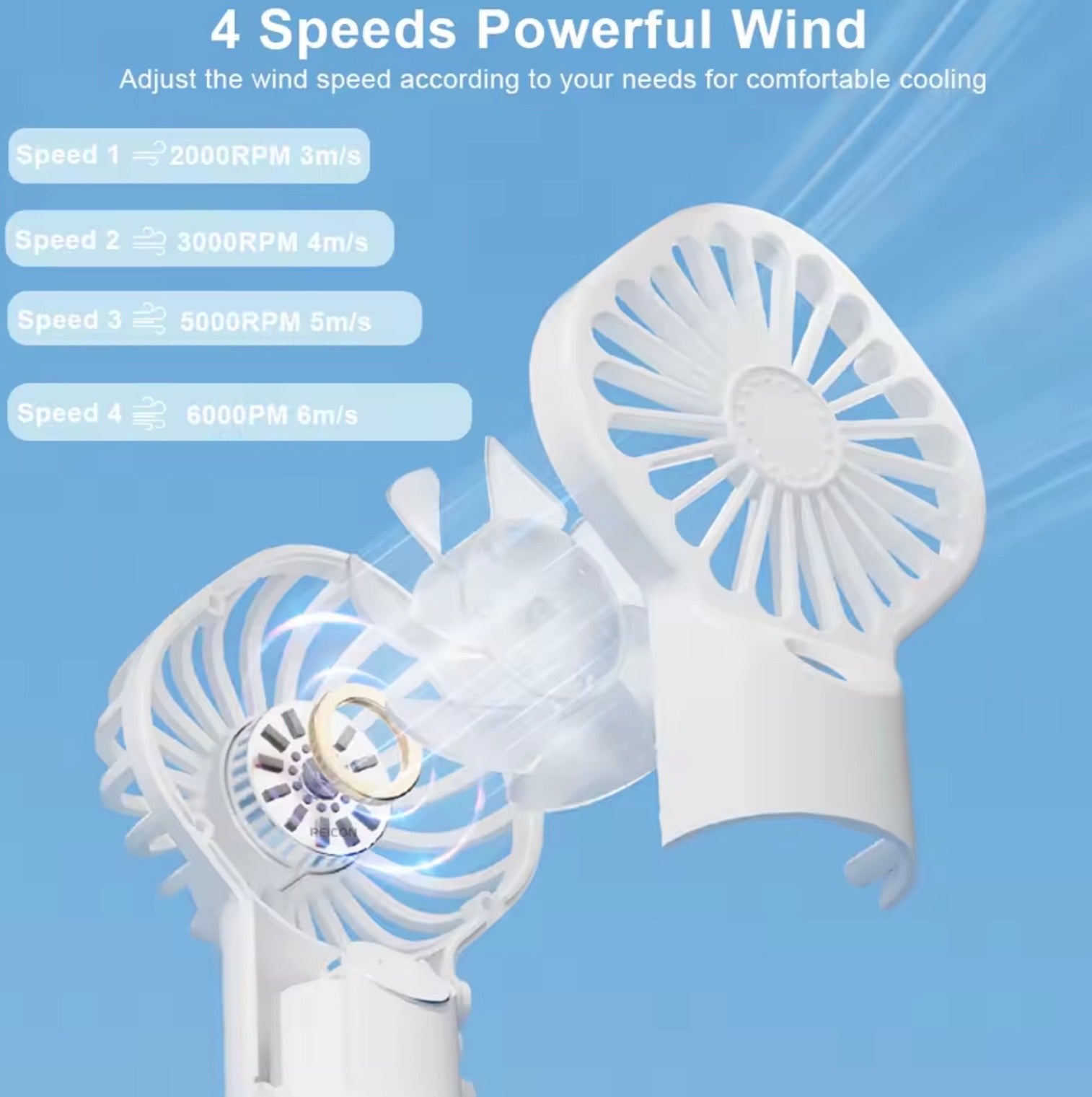 4-Speed Portable Water Misting Fan | Mini Handheld USB Rechargeable Cooling Spray Fan for Hot Summer Days