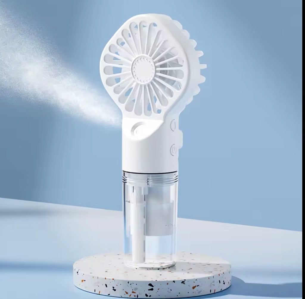 4-Speed Portable Water Misting Fan | Mini Handheld USB Rechargeable Cooling Spray Fan for Hot Summer Days
