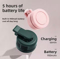 3-Speed Mini Waist Clip Fan | 900mAh Hands-Free Wearable Belt & Neck Fan for Outdoor Work & Workouts