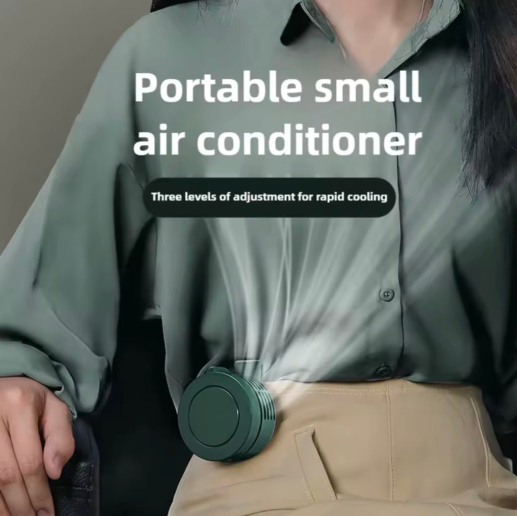 3-Speed Mini Waist Clip Fan | 900mAh Hands-Free Wearable Belt & Neck Fan for Outdoor Work & Workouts