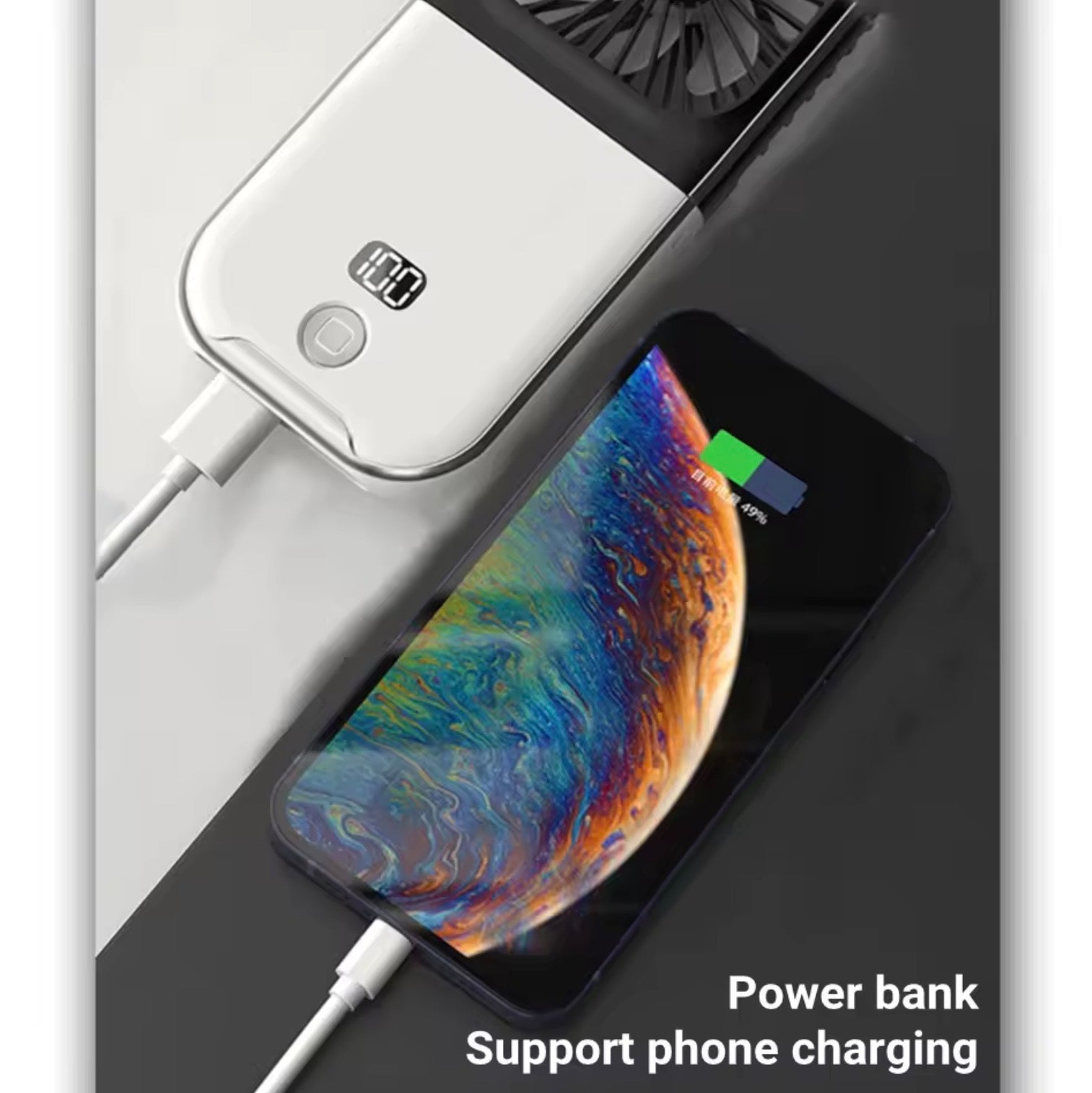 3-in-1 Foldable Hanging Neck Fan | Hands-Free Wearable Pocket Fan & Desktop Phone Stand for Travel
