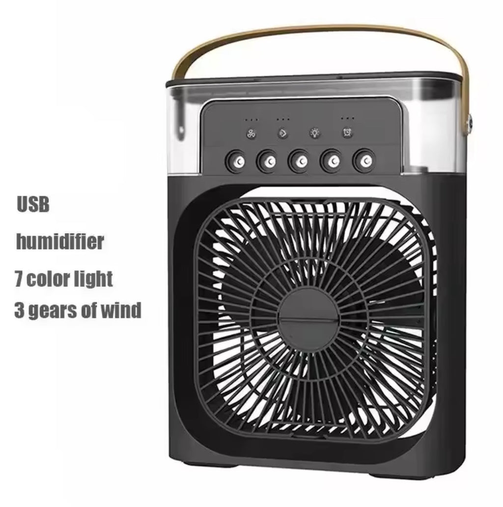 3-in-1 Portable Personal Air Cooler | Small Evaporative AC Fan with LED Night Light for Nightstand & Desk