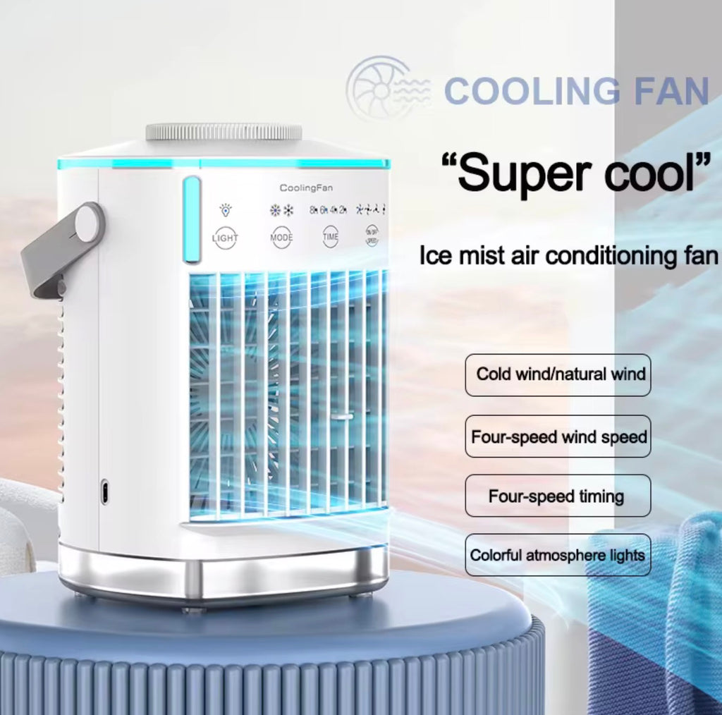 Compact USB Personal Air Cooler | Mini Evaporative Conditioning Fan & Humidifier for Desktop Nightstand