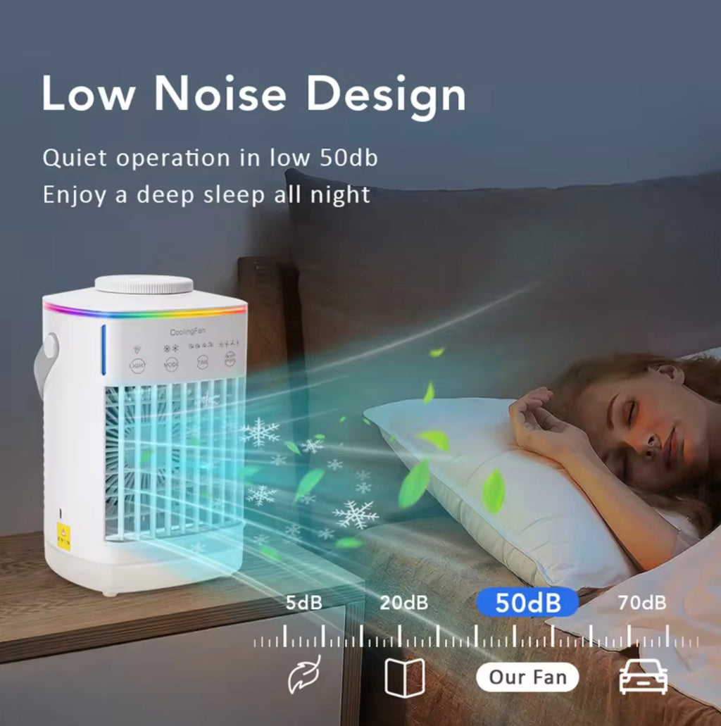 Compact USB Personal Air Cooler | Mini Evaporative Conditioning Fan & Humidifier for Desktop Nightstand