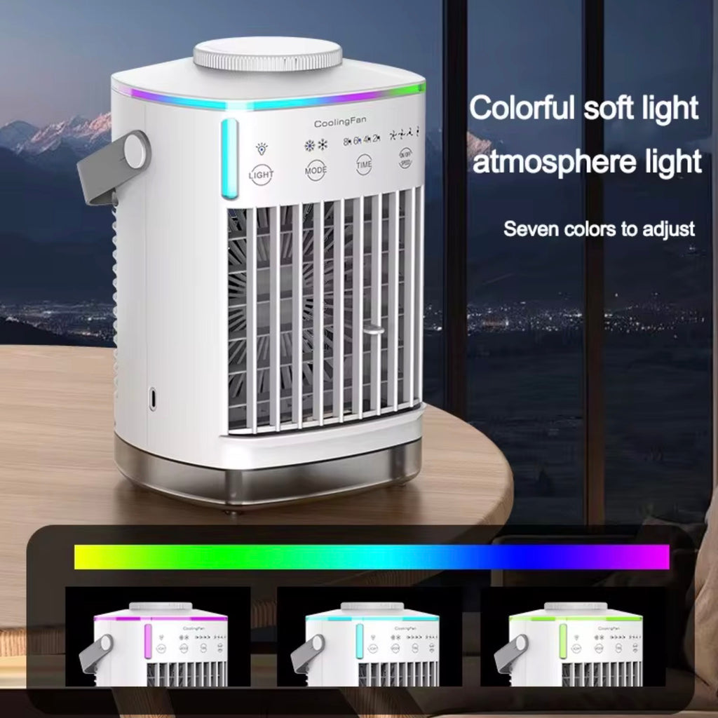 Compact USB Personal Air Cooler | Mini Evaporative Conditioning Fan & Humidifier for Desktop Nightstand