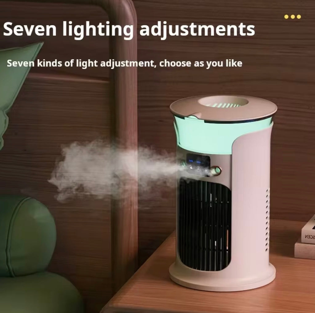 Mini Portable Desktop Air Cooler Fan | USB Multi-Function Personal Evaporative Humidifier Fan for Home & Office