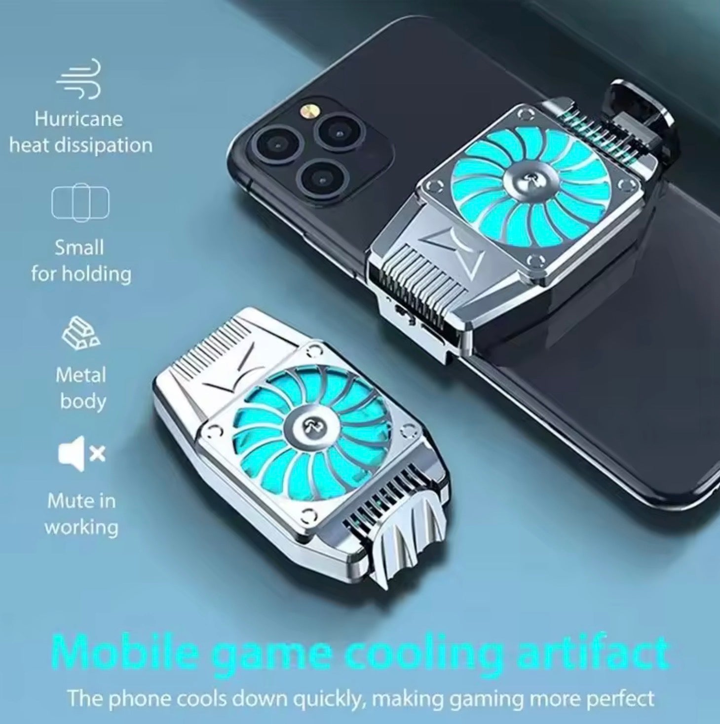 Semiconductor Phone Cooler Magnetic Radiator | Quiet Cooling Fan Heat Sink for iPhone, Android Gaming, & Live Streaming