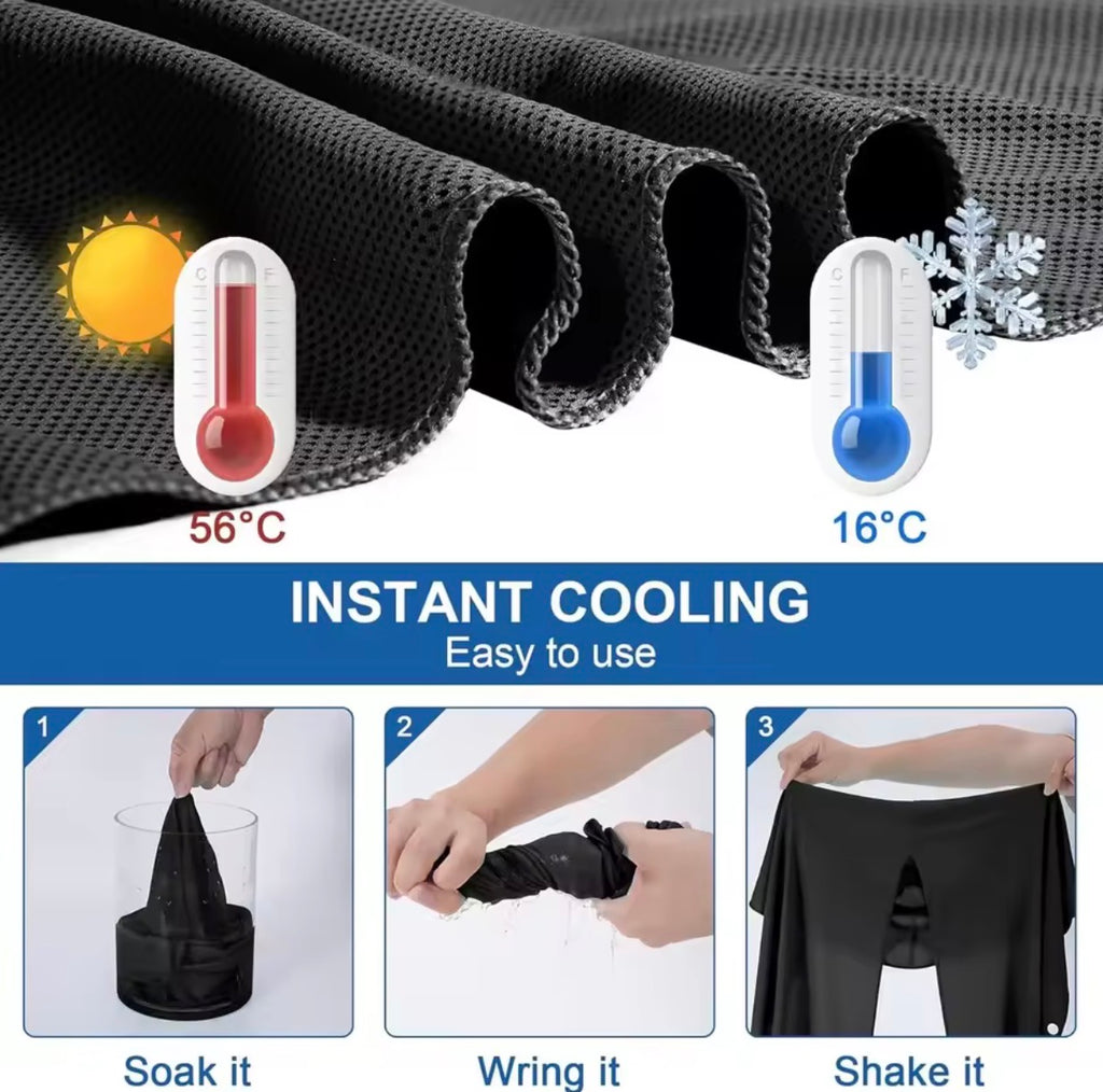 Anti-UV Cooling Hoodie Towel | Sweat-Absorbent Instant Chill Hooded Wrap for Outdoor Sports & Sun Protection