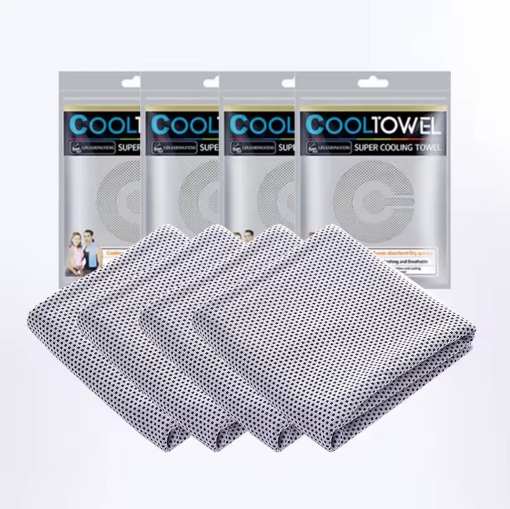 4-Pack Sports Cooling Towels (35.4 x 11.8 in) | Soft Breathable Instant Relief Chilling Wraps for Family Gym & Running