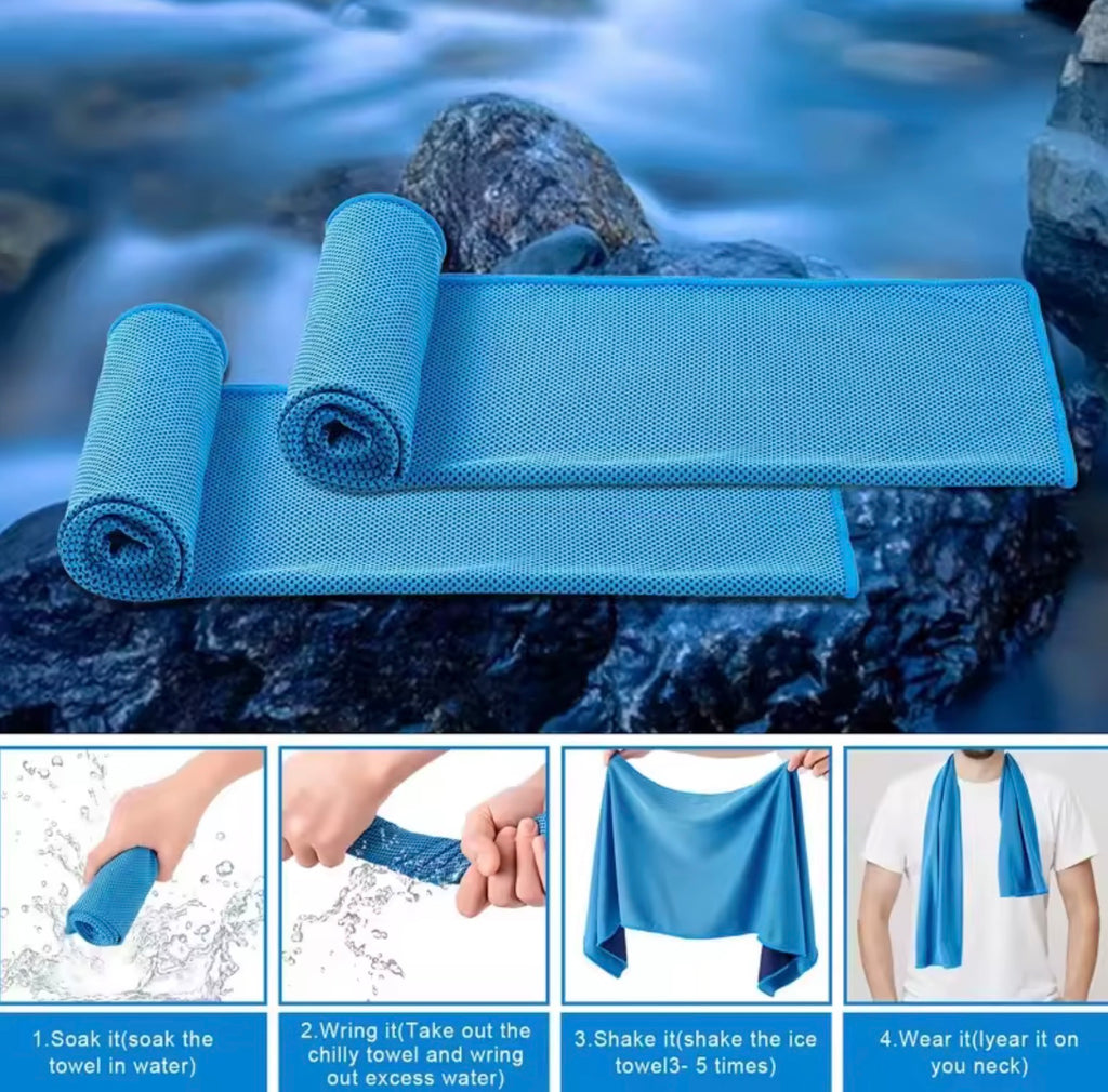 Microfiber Quick-Dry Cooling Towel | Instant Chill Sweat Rag for Sports, Fitness, and Outdoor Workouts