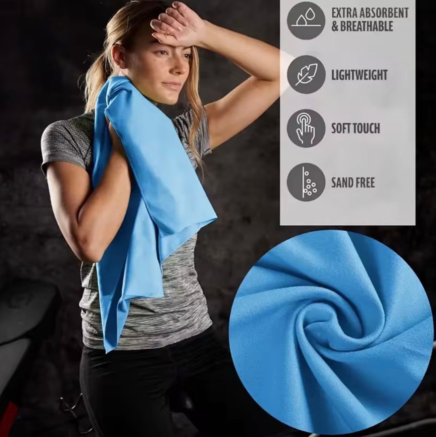 Quick-Dry Microfiber Beach Towel | Thick Sand-Free Travel Towel for Swimming, Pool, and Gym