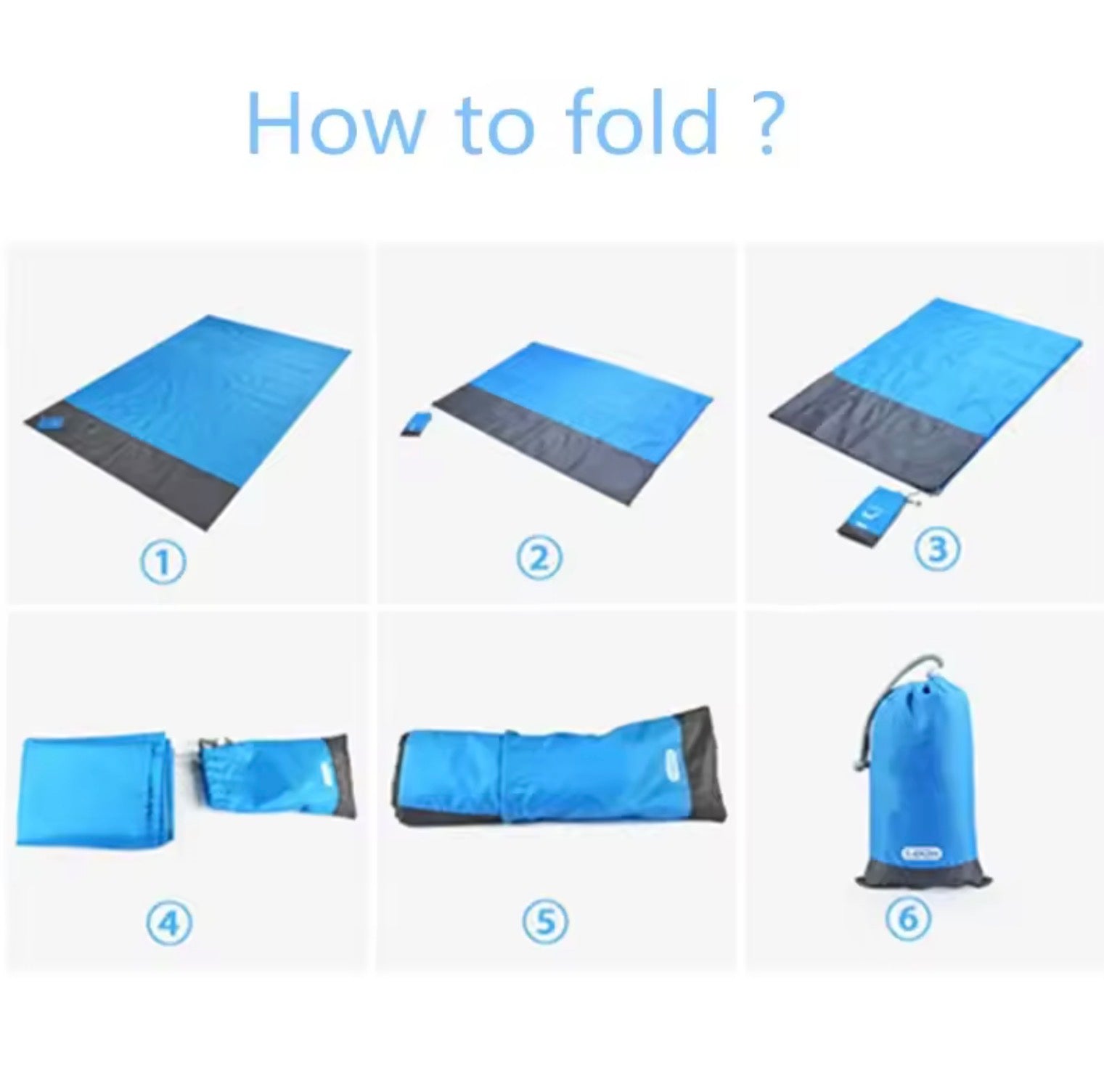Pocket Beach Blanket & Sand-Free Mat | Compact Waterproof Outdoor Picnic Sheet for Camping and Travel