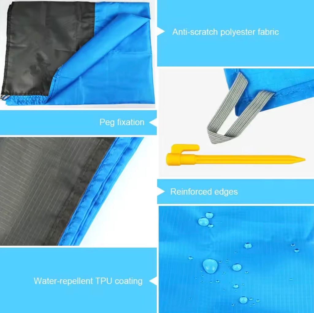 Pocket Beach Blanket & Sand-Free Mat | Compact Waterproof Outdoor Picnic Sheet for Camping and Travel