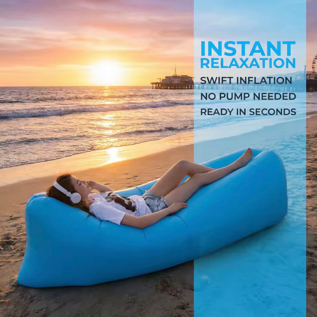 Portable Inflatable Air Sofa | Fast-Inflate Waterproof Lounger Chair for Beach, Camping, Pool, and Travel