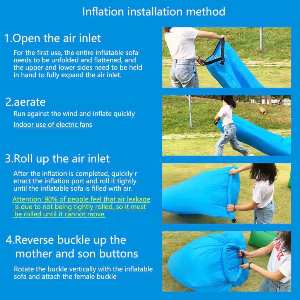 Portable Inflatable Air Sofa | Fast-Inflate Waterproof Lounger Chair for Beach, Camping, Pool, and Travel