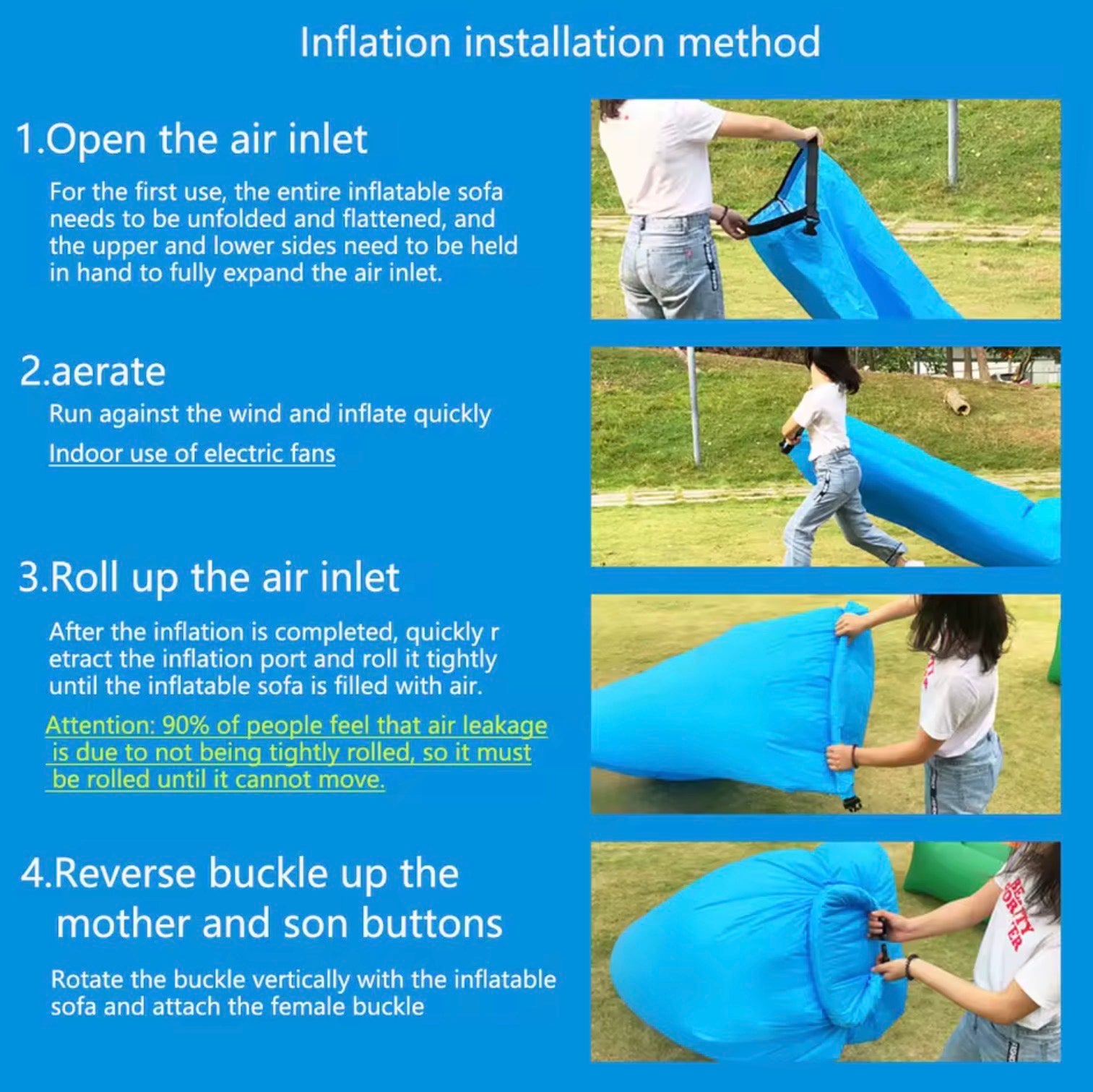 Portable Inflatable Air Sofa | Fast-Inflate Waterproof Lounger Chair for Beach, Camping, Pool, and Travel