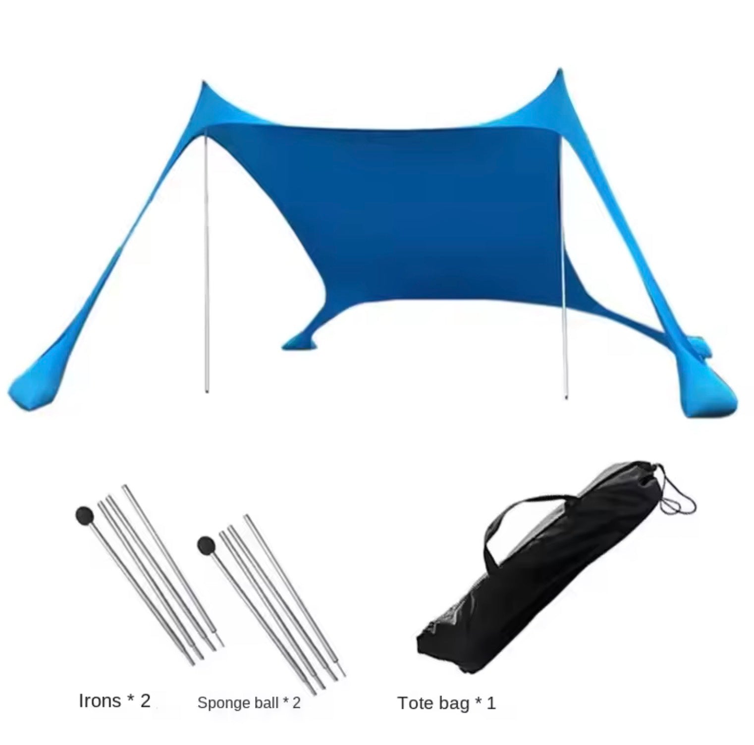 Portable Beach Awning Tent with UPF 50+ | Windproof All-in-One Sun Protection Canopy for Camping & Picnics