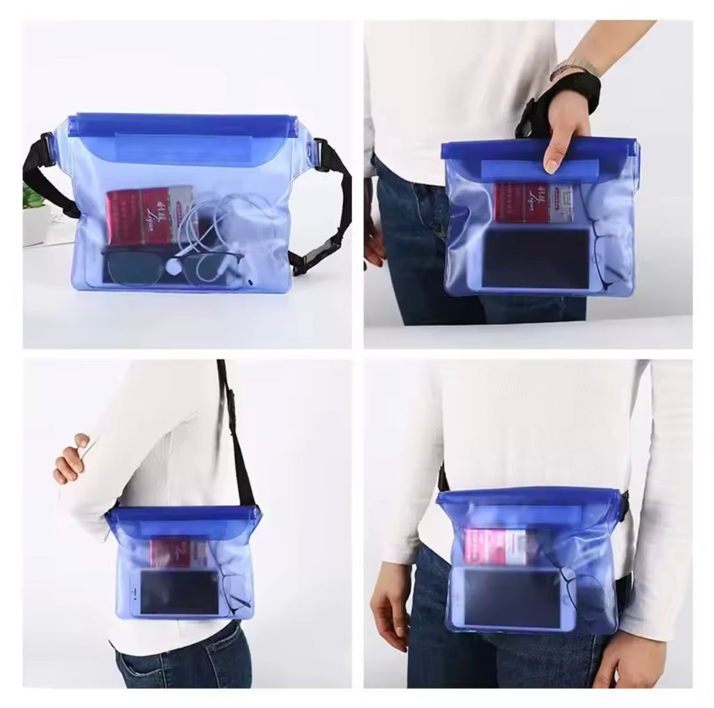 Large Transparent Waterproof Phone Pouch | 3-Layer Triple Seal Dry Bag | Underwater Protection for iPhone & Android