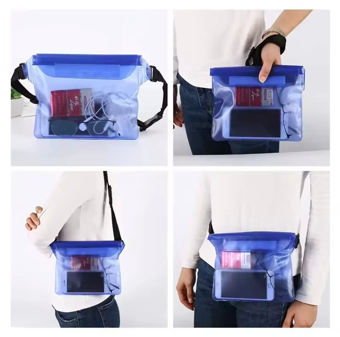 Large Transparent Waterproof Phone Pouch | 3-Layer Triple Seal Dry Bag | Underwater Protection for iPhone & Android