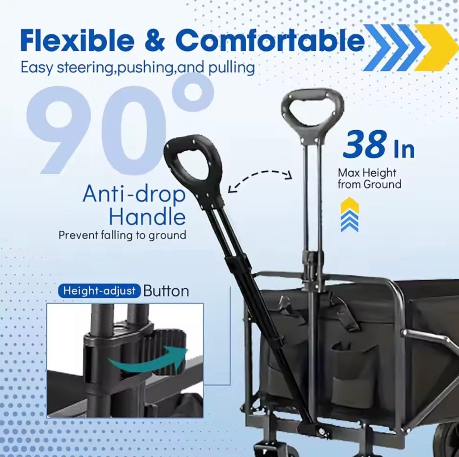 Collapsible Heavy-Duty Beach Wagon | Foldable All-Terrain Utility Cart with Big Wheels for Camping, Groceries, & Gear