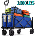 Collapsible Heavy-Duty Beach Wagon | Foldable All-Terrain Utility Cart with Big Wheels for Camping, Groceries, & Gear