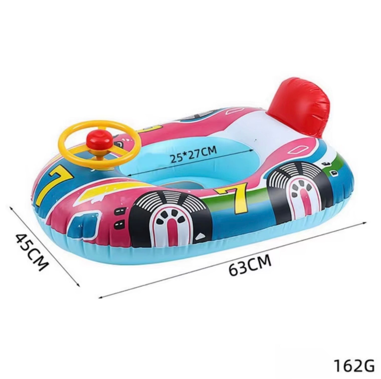 Inflatable Race Car Pool Float for Toddlers | Cute Water Toy Speedboat Cruiser for Kids' Summer Swim Parties