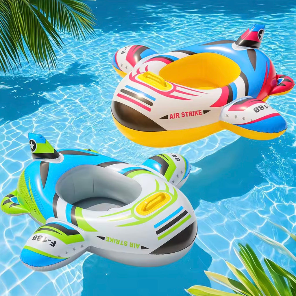 Inflatable Airplane Pool Float for Kids | Fun Water Toy with Steering Wheel for Toddlers & Swimming Pools