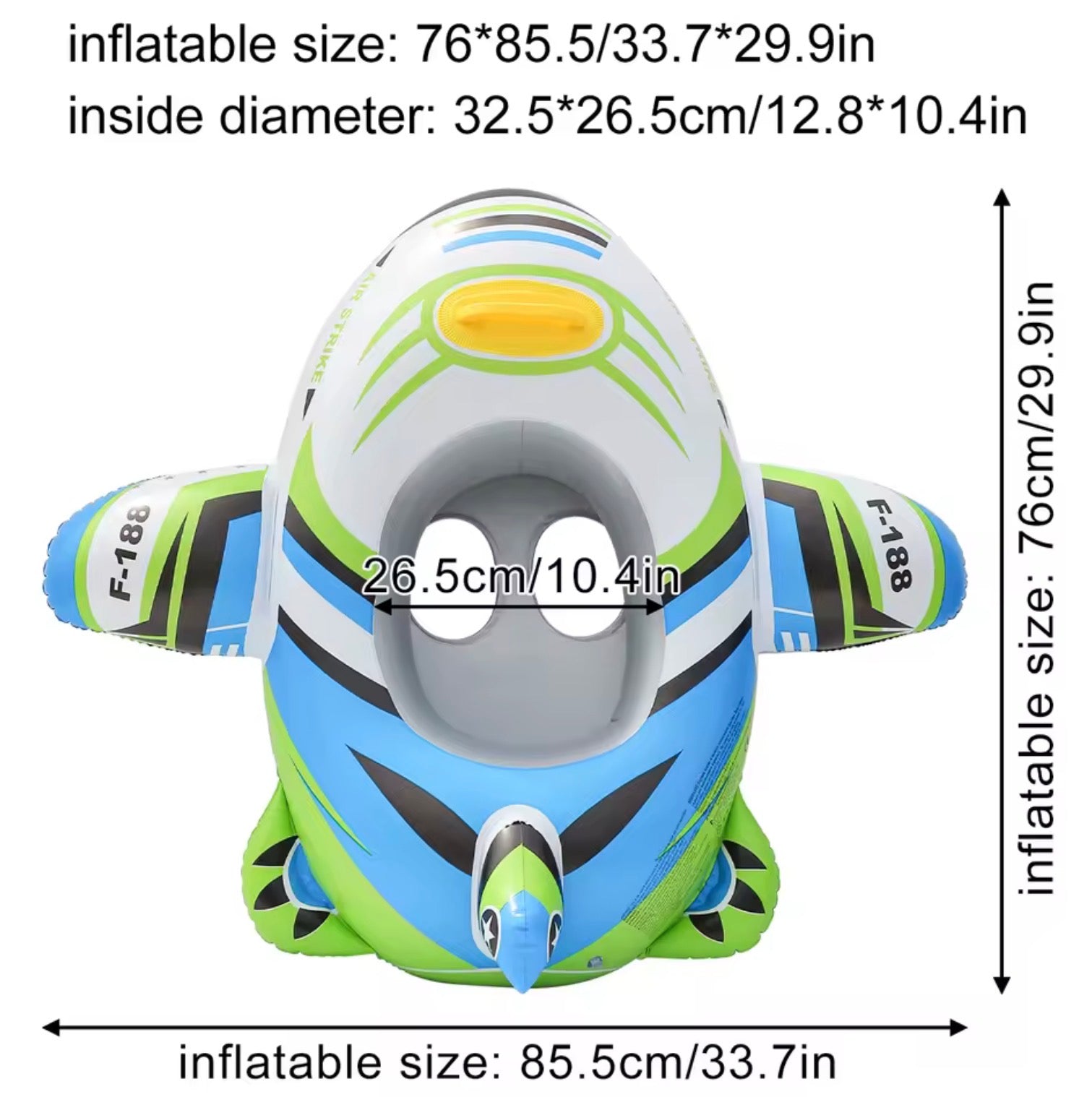 Inflatable Airplane Pool Float for Kids | Fun Water Toy with Steering Wheel for Toddlers & Swimming Pools