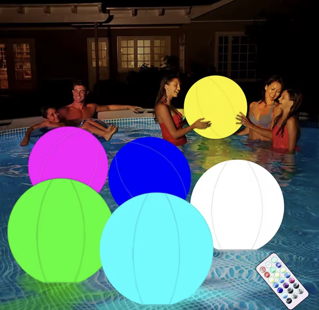 Floating LED Pool Balls | Waterproof Color-Changing Glow Lights for Night Swimming & Backyard Parties