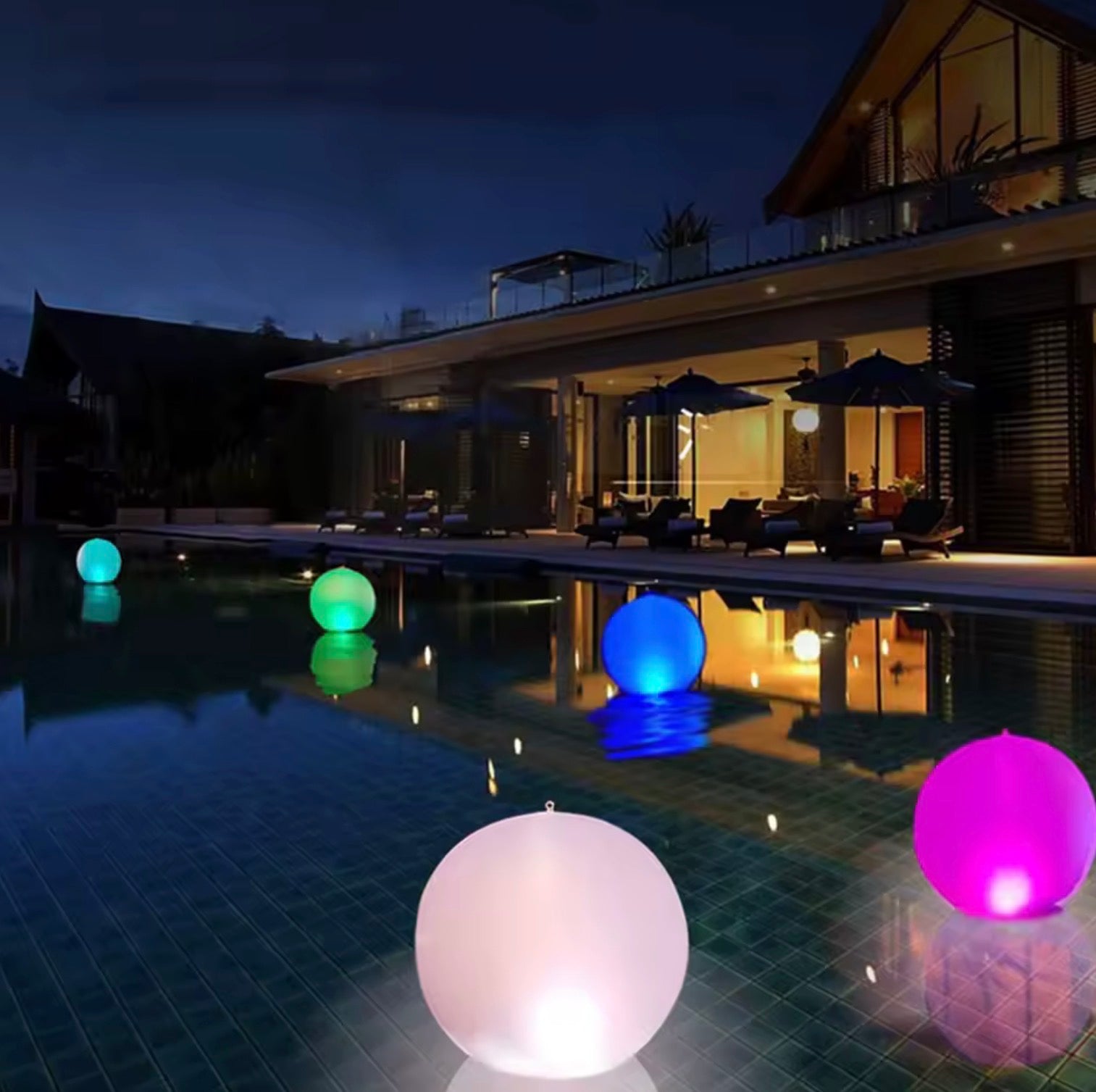 Floating LED Pool Balls | Waterproof Color-Changing Glow Lights for Night Swimming & Backyard Parties
